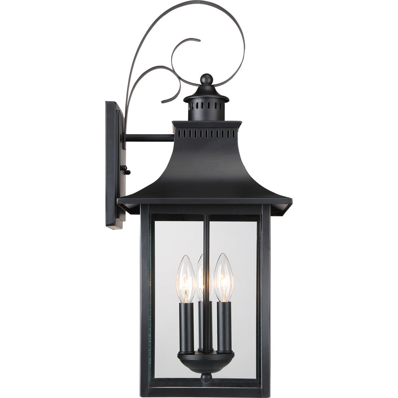 Quoizel CCR8410K Chancellor Three Light Outdoor Wall Lantern, Mystic Black Alternate Image 3.jpg