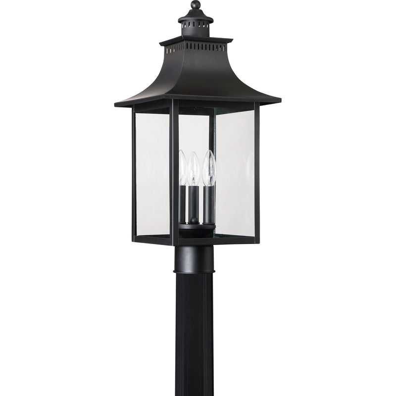 Quoizel CCR9010K Chancellor Three Light Outdoor Post Lantern, Mystic Black Alternate Image.jpg