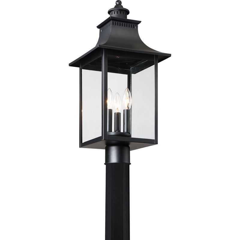 Quoizel CCR9010K Chancellor Three Light Outdoor Post Lantern, Mystic Black Alternate Image 2.jpg