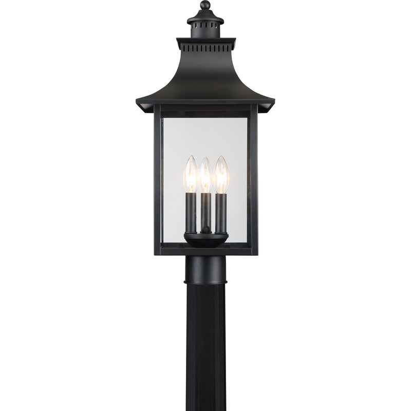Quoizel CCR9010K Chancellor Three Light Outdoor Post Lantern, Mystic Black Alternate Image 3.jpg