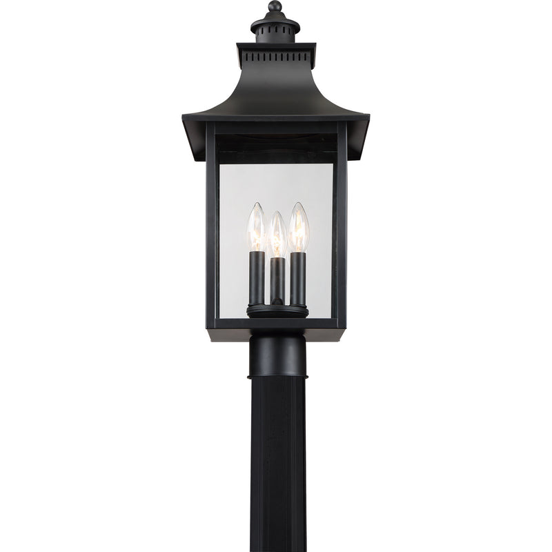 Quoizel CCR9010K Chancellor Three Light Outdoor Post Lantern, Mystic Black Alternate Image 4.jpg