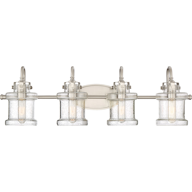 Quoizel DNY8604BN Danbury Four Light Bath Fixture, Brushed Nickel Main Image.jpg