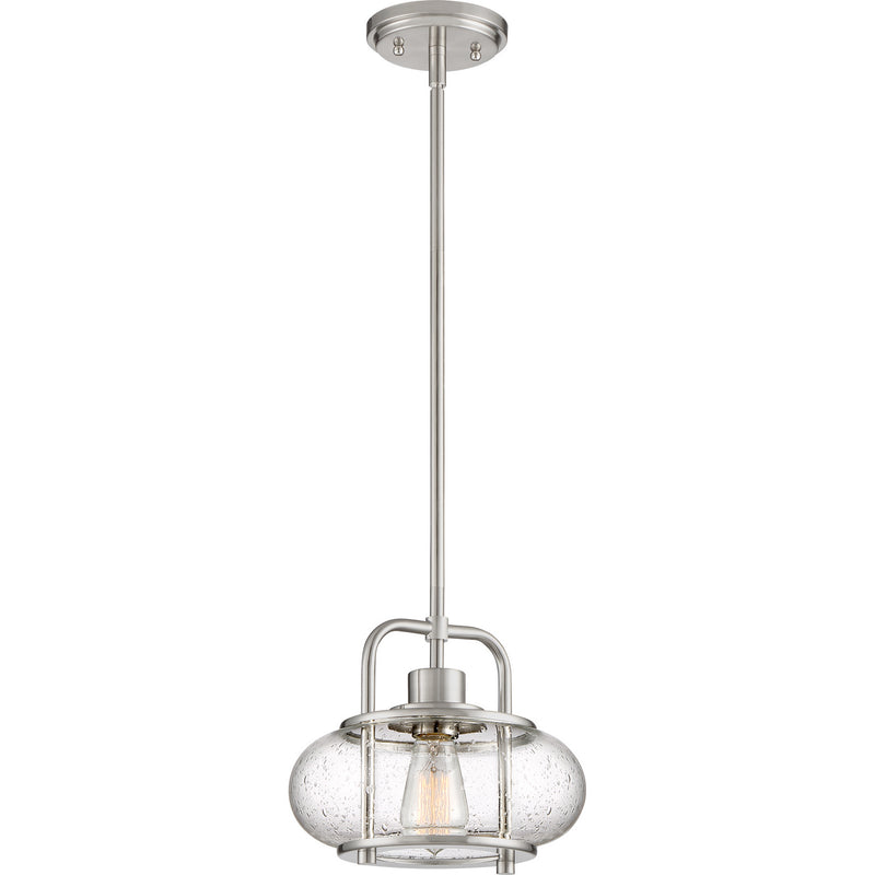 Quoizel TRG1510BN Trilogy One Light Mini Pendant, Brushed Nickel Main Image.jpg