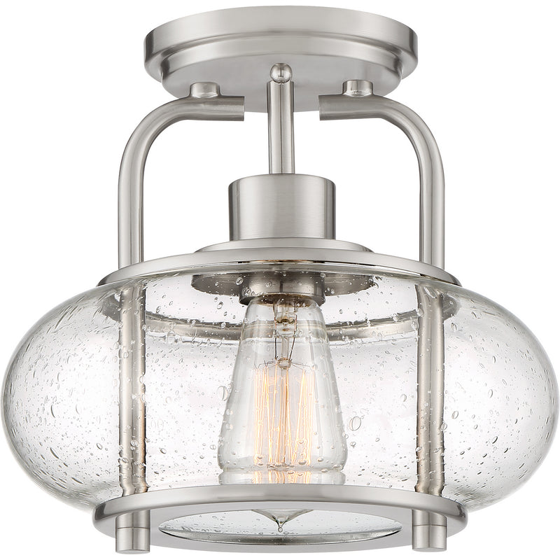 Quoizel TRG1710BN Trilogy One Light Semi Flush Mount, Brushed Nickel Main Image.jpg