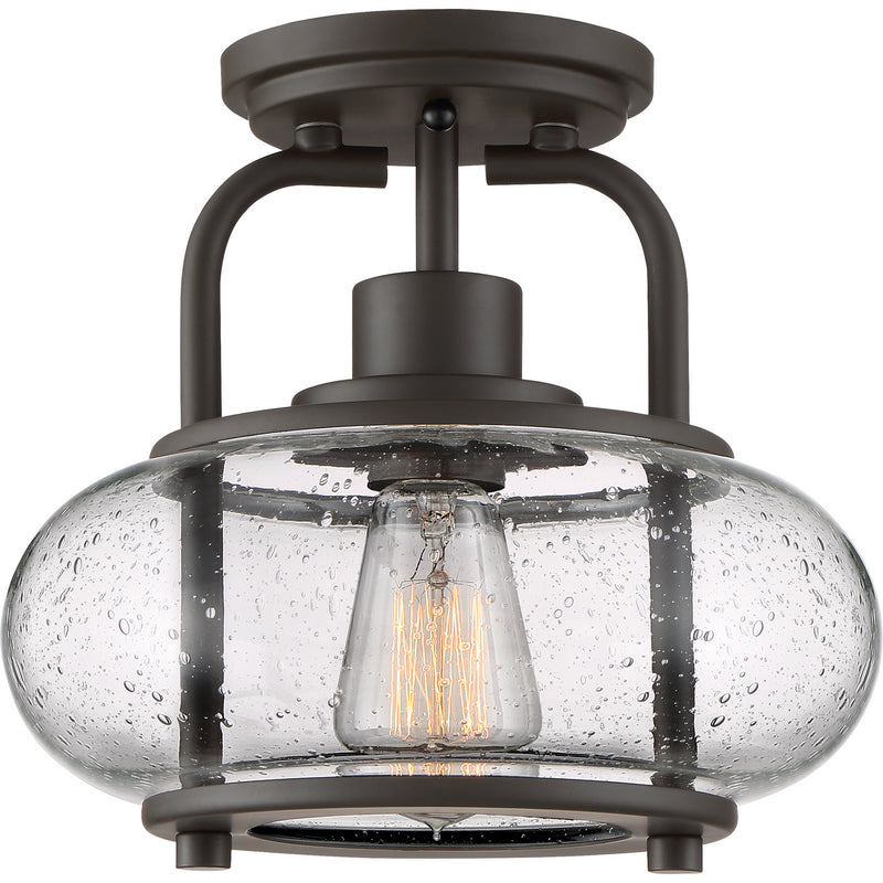 Quoizel TRG1710OZ Trilogy One Light Semi Flush Mount, Old Bronze Main Image.jpg