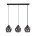 Eglo USA 202036A Carlton 3 Three Light Pendant Matte Black & Copper Main Image.jpg