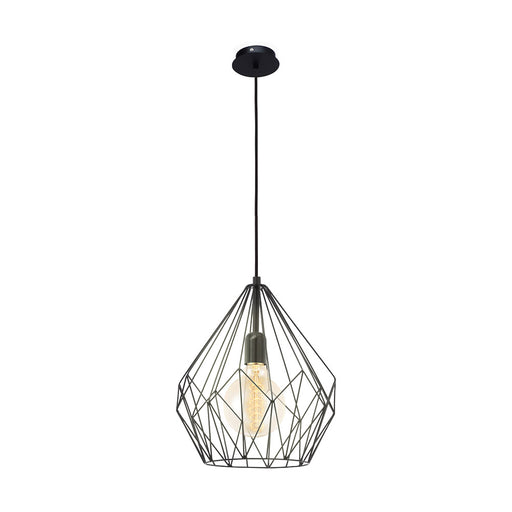 Eglo USA 49257A Carlton One Light Pendant Black Main Image.jpg