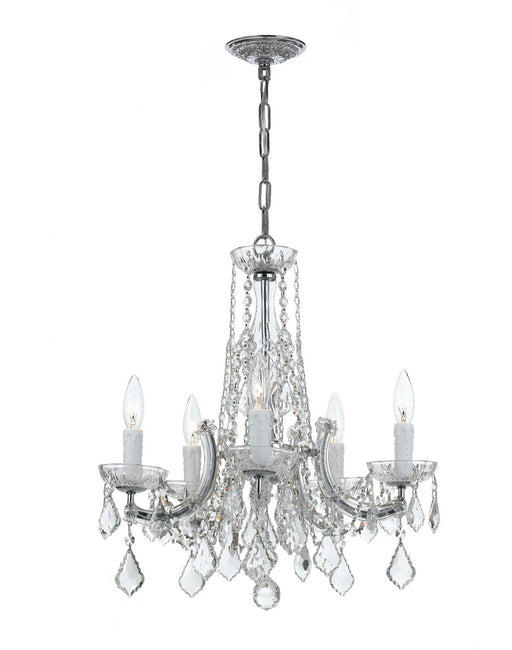 Crystorama 4576-CH-CL-MWP Maria Theresa Five Light Chandelier Polished Chrome Main Image.jpg