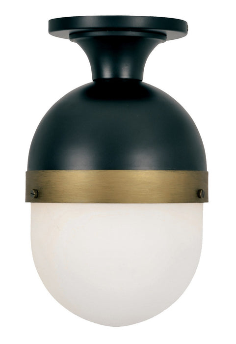 Crystorama CAP-8500-MK-TG Capsule One Light Outdoor Semi Flush Mount Matte Black / Textured Gold Main Image.jpg