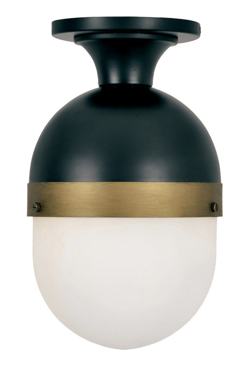 Crystorama CAP-8500-MK-TG Capsule One Light Outdoor Semi Flush Mount Matte Black / Textured Gold Main Image.jpg