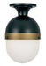 Crystorama CAP-8500-MK-TG Capsule One Light Outdoor Semi Flush Mount Matte Black / Textured Gold Main Image.jpg