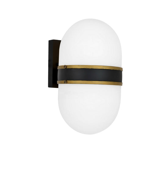 Crystorama CAP-8501-MK-TG Capsule One Light Outdoor Wall Sconce Matte Black / Textured Gold Main Image.jpg