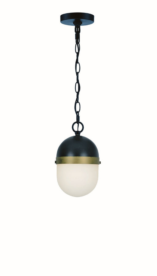 Crystorama CAP-8506-MK-TG Capsule Three Light Outdoor Pendant Matte Black / Textured Gold Main Image.jpg