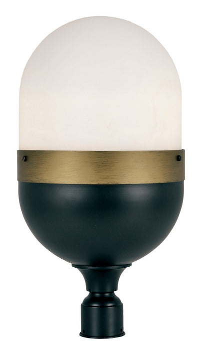 Crystorama CAP-8509-MK-TG Capsule Three Light Outdoor Post Mount Matte Black / Textured Gold Main Image.jpg
