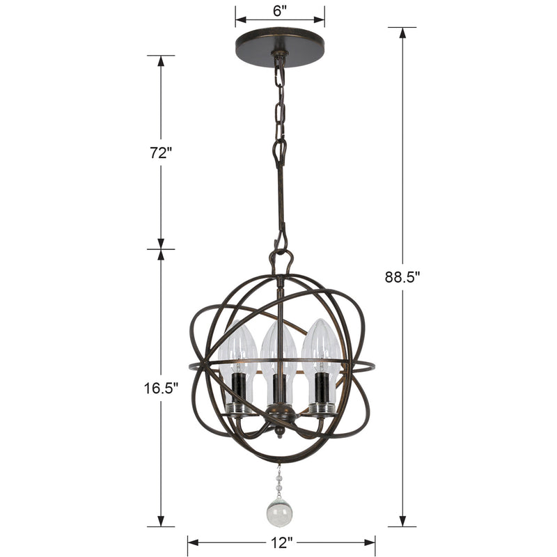 Crystorama SOL-9325-EB Solaris Three Light Outdoor Chandelier English Bronze Alternate Image 2.jpg