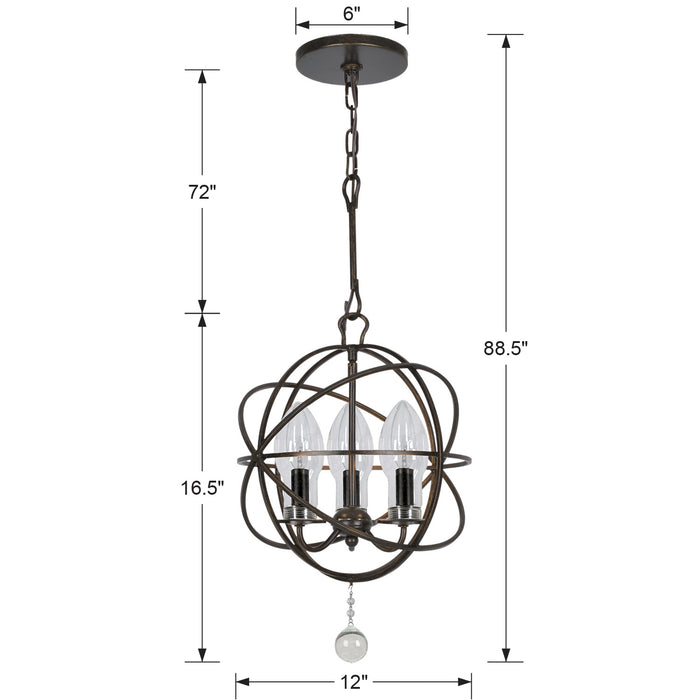 Crystorama SOL-9325-EB Solaris Three Light Outdoor Chandelier English Bronze Alternate Image 2.jpg