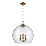 Visual Comfort Studio F3155/3BBS Lawler Three Light Pendant, Burnished Brass Main Image.jpg