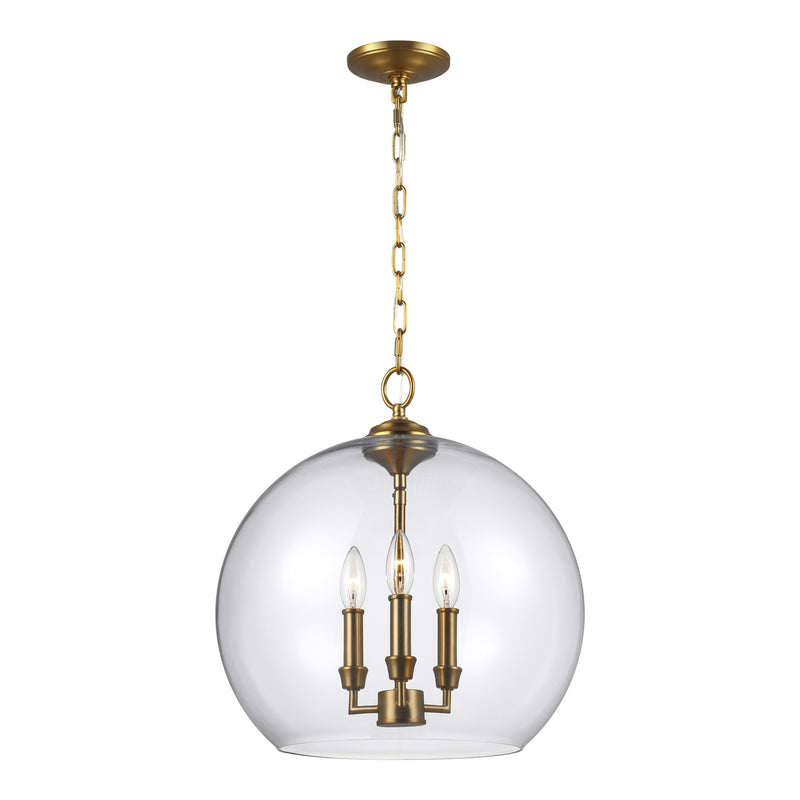 Visual Comfort Studio F3155/3BBS Lawler Three Light Pendant, Burnished Brass Main Image.jpg