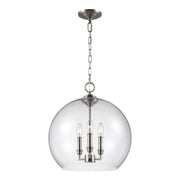 Visual Comfort Studio F3155/3SN Lawler Three Light Pendant, Satin Nickel Main Image.jpg