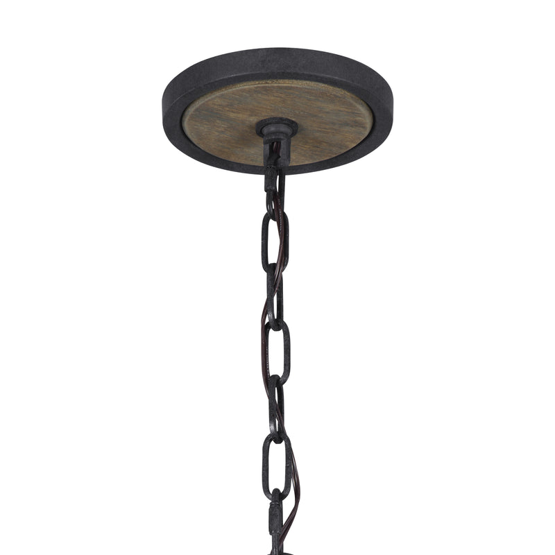 Visual Comfort Studio F3186/6WOW/AF Allier Six Light Pendant, Weathered Oak Wood / Antique Forged Iron Alternate Image 2.jpg