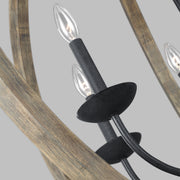Visual Comfort Studio F3186/6WOW/AF Allier Six Light Pendant, Weathered Oak Wood / Antique Forged Iron Alternate Image 3.jpg