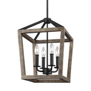Visual Comfort Studio F3190/4WOW/AF Gannet Four Light Chandelier, Weathered Oak Wood / Antique Forged Iron Alternate Image.jpg
