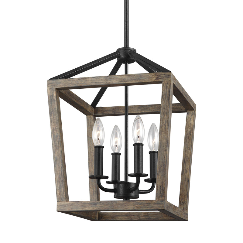 Visual Comfort Studio F3190/4WOW/AF Gannet Four Light Chandelier, Weathered Oak Wood / Antique Forged Iron Alternate Image.jpg