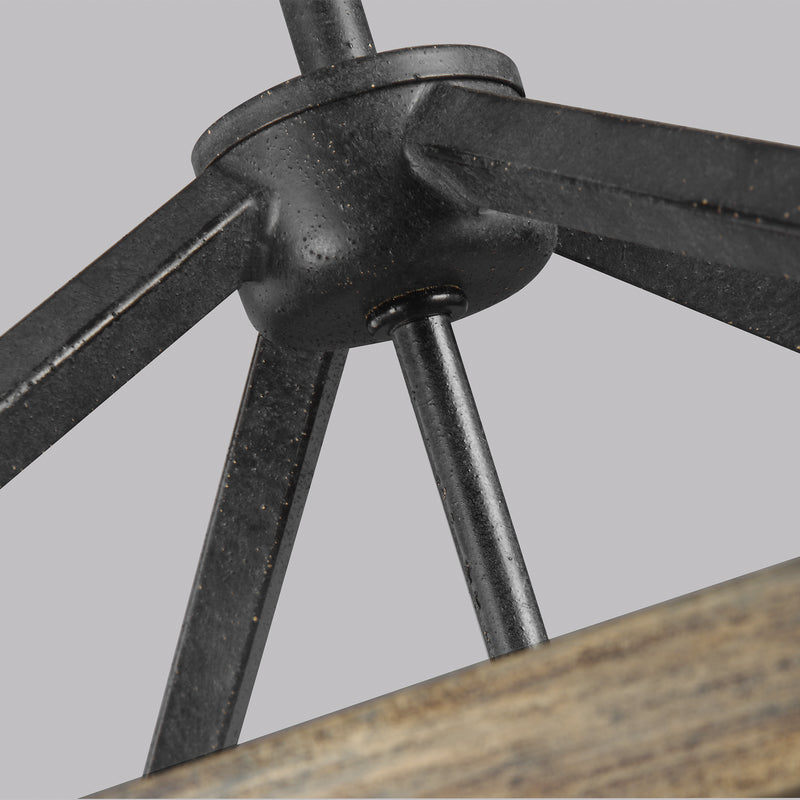 Visual Comfort Studio F3190/4WOW/AF Gannet Four Light Chandelier, Weathered Oak Wood / Antique Forged Iron Alternate Image 4.jpg