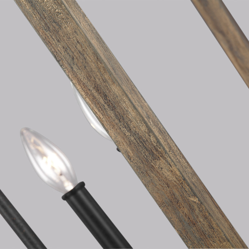 Visual Comfort Studio F3191/4WOW/AF Gannet Four Light Chandelier, Weathered Oak Wood / Antique Forged Iron Alternate Image 3.jpg