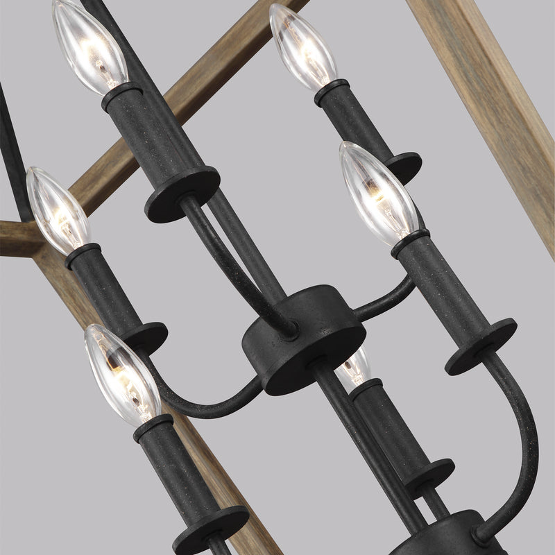 Visual Comfort Studio F3192/6WOW/AF Gannet Six Light Chandelier, Weathered Oak Wood / Antique Forged Iron Alternate Image.jpg