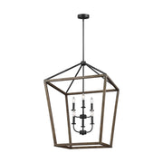 Visual Comfort Studio F3192/6WOW/AF Gannet Six Light Chandelier, Weathered Oak Wood / Antique Forged Iron Main Image.jpg