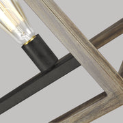 Visual Comfort Studio F3193/5WOW/AF Gannet Five Light Linear Chandelier, Weathered Oak Wood / Antique Forged Iron Alternate Image 4.jpg