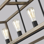 Visual Comfort Studio F3193/5WOW/AF Gannet Five Light Linear Chandelier, Weathered Oak Wood / Antique Forged Iron Alternate Image.jpg