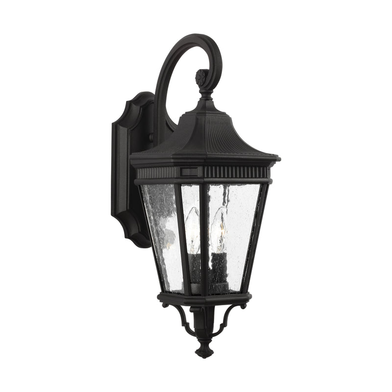 Generation Lighting OL5421BK Cotswold Lane Two Light Outdoor Wall Lantern, Black Main Image.jpg