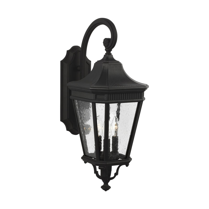 Generation Lighting OL5422BK Cotswold Lane Three Light Outdoor Wall Lantern, Black Main Image.jpg