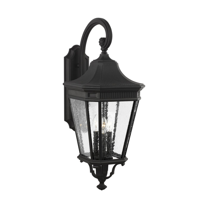 Generation Lighting OL5424BK Cotswold Lane Three Light Outdoor Wall Lantern, Black Main Image.jpg