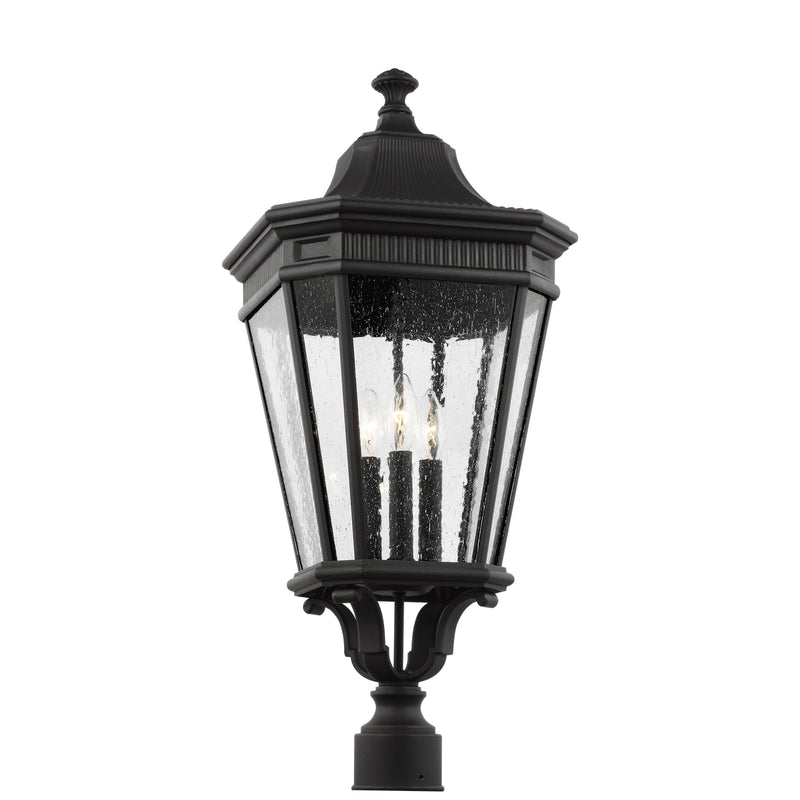 Generation Lighting OL5428BK Cotswold Lane Three Light Outdoor Post Lantern, Black Main Image.jpg