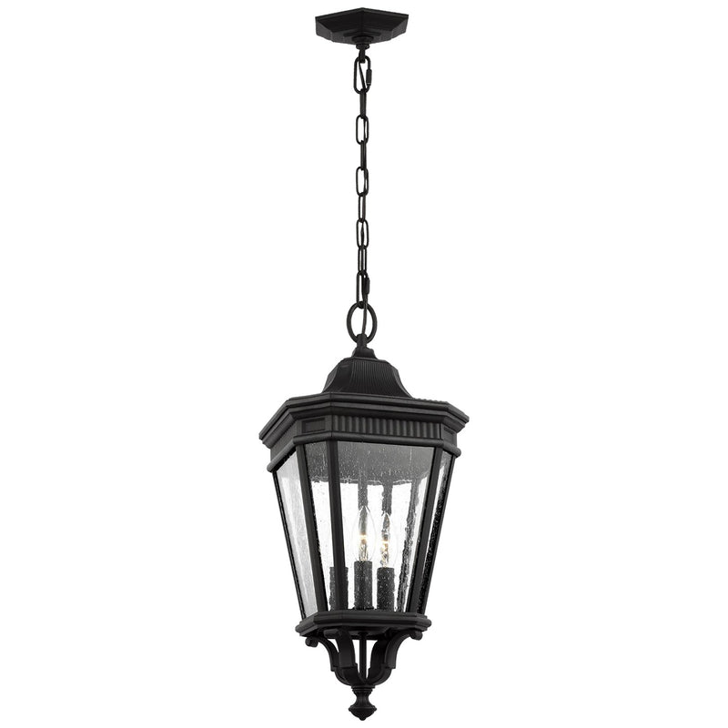 Generation Lighting OL5431BK Cotswold Lane Three Light Hanging Lantern, Black Main Image.jpg