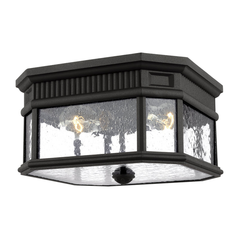 Generation Lighting OL5433BK Cotswold Lane Two Light Outdoor Flush Mount, Black Main Image.jpg