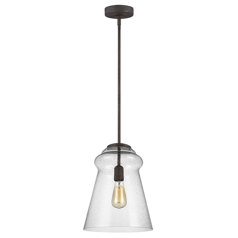 Generation Lighting P1459DWI Loras One Light Pendant, Dark Weathered Iron Main Image.jpg