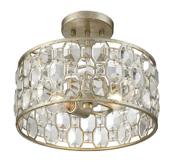 Shoppers Lighting SH60033SG Addison Two Light Flush Mount, Silver Gold Alternate Image 3.jpg