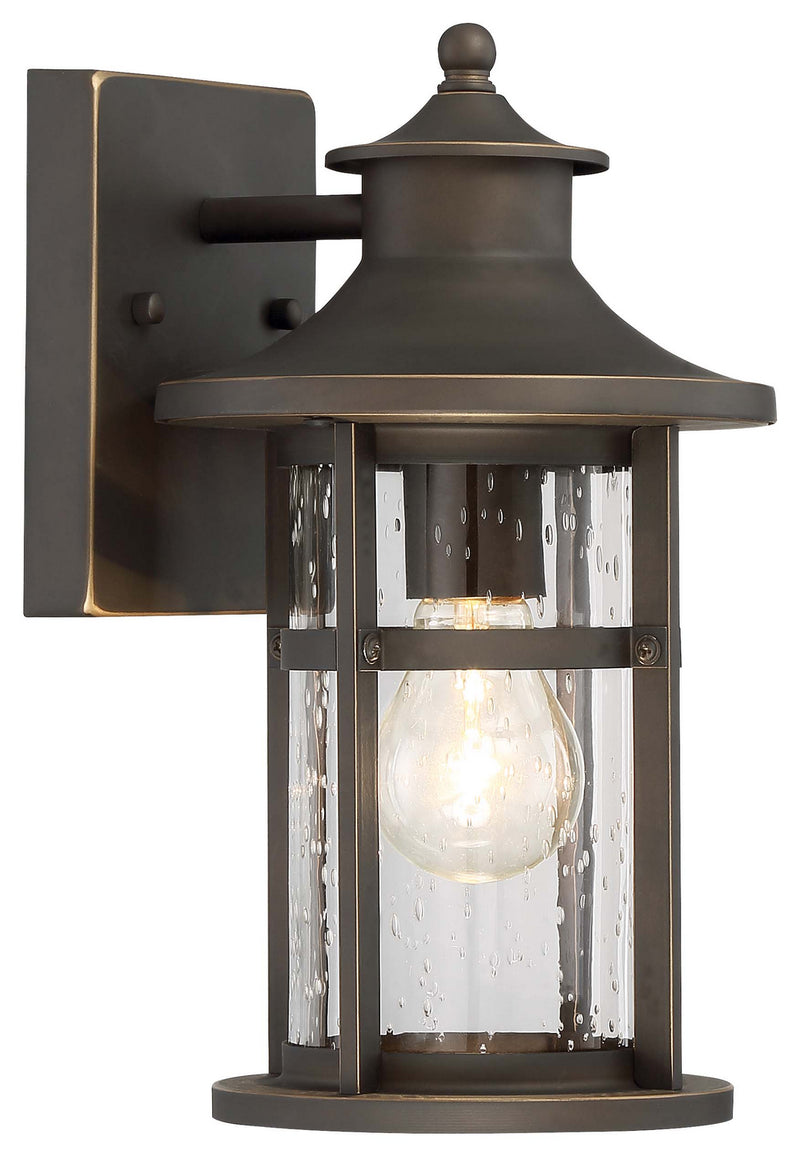 Minka-Lavery 72551-143C Highland Ridge One Light Outdoor Wall Lamp, Oil Rubbed Bronze W/ Gold Highlights Main Image.jpg