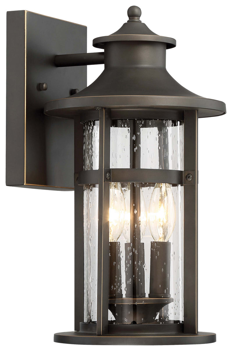 Minka-Lavery 72552-143C Highland Ridge Three Light Outdoor Wall Lamp, Oil Rubbed Bronze W/ Gold Highlights Main Image.jpg