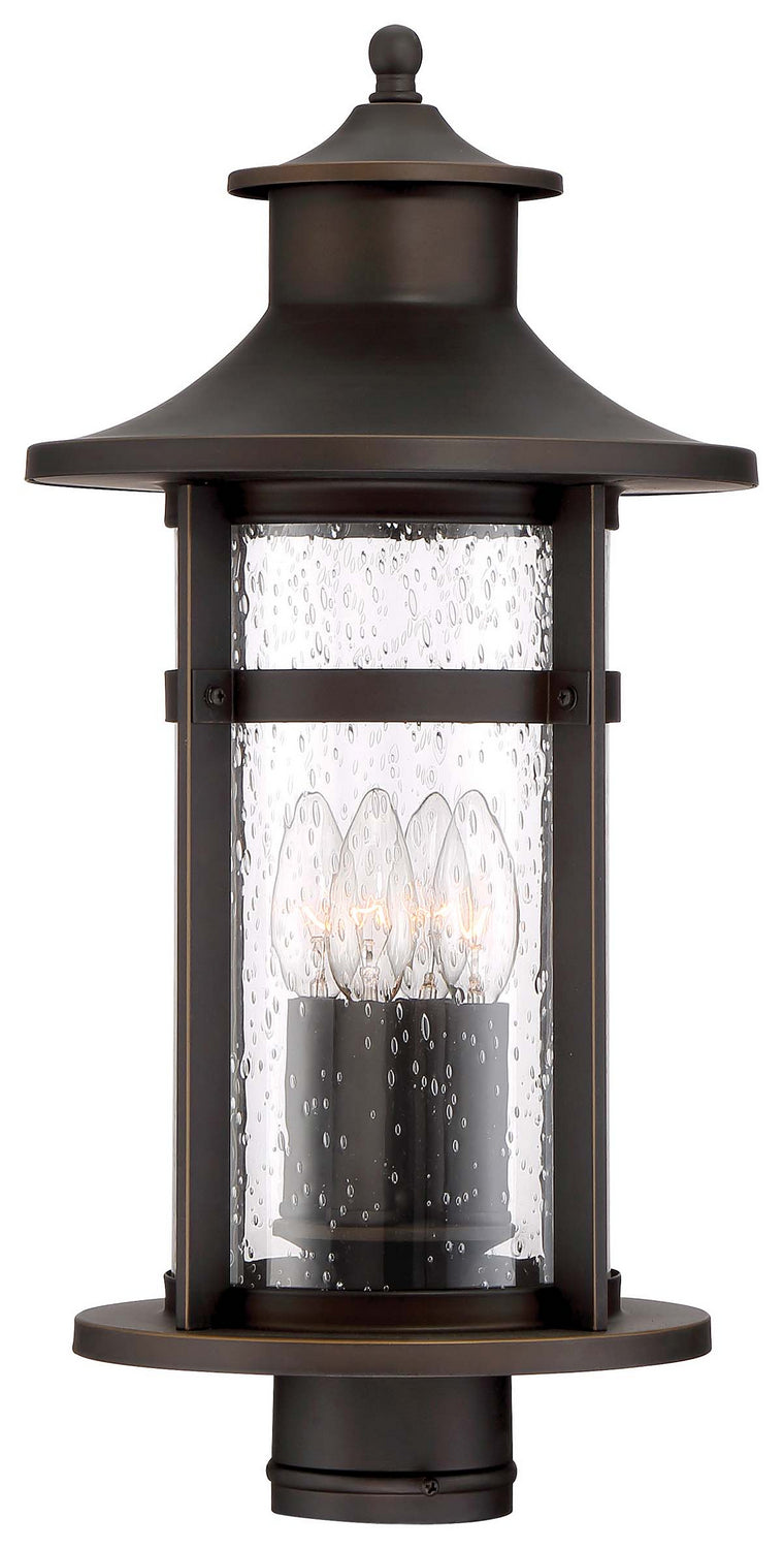 Minka-Lavery 72556-143C Highland Ridge Four Light Outdoor Post Mount, Oil Rubbed Bronze W/ Gold Highlights Main Image.jpg