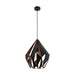 Eglo USA 49878A Carlton One Light Pendant Matte Black/ Copper Main Image.jpg