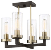 Minka-Lavery 3049-560 Ainsley Court Four Light Semi Flush Mount, Aged Kinston Bronze w/Brushed Brass Main Image.jpg