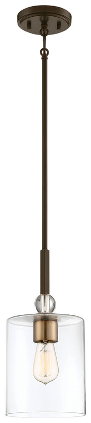 Minka-Lavery 3089-416 Studio 5 One Light Mini Pendant, Painted Bronze W/Natural Brush Main Image.jpg
