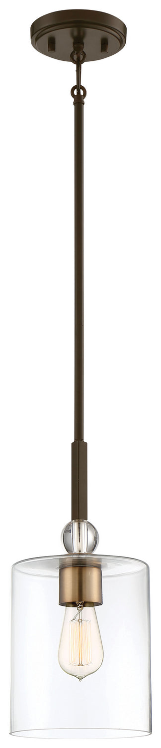 Minka-Lavery 3089-416 Studio 5 One Light Mini Pendant, Painted Bronze W/Natural Brush Main Image.jpg