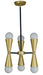 Framburg 3033 SB/MBLACK Equinox Six Light Chandelier, Satin Brass with Matte Black Accents Main Image.jpg