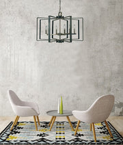 Framburg 3055 PN/MBLACK Camille Six Light Chandelier, Polished Nickel with Matte Black Accents Alternate Image.jpg